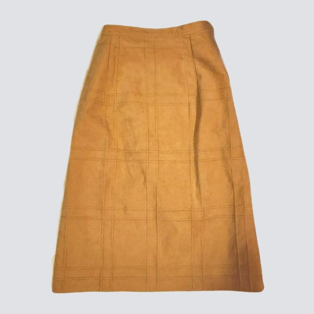 Courreges Camel Suede Pencil Skirt